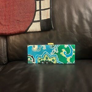 Banana Republic Blue and Black Clutch